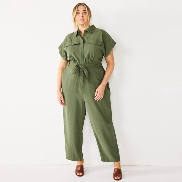 Nine West Pants - Nine West Olive Green Jumpsuit
